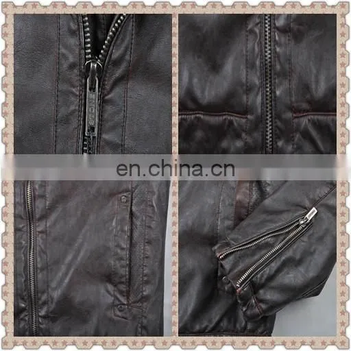 2015 last fashion mens handsome motrocycle slim fit leather jacket