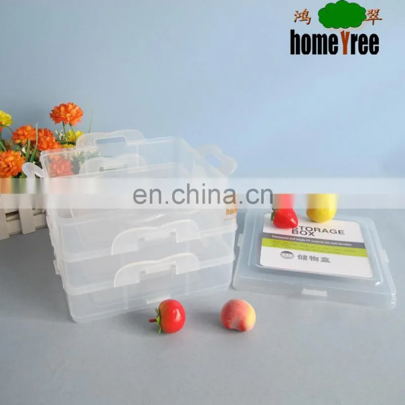 clear plastic compartment storage box