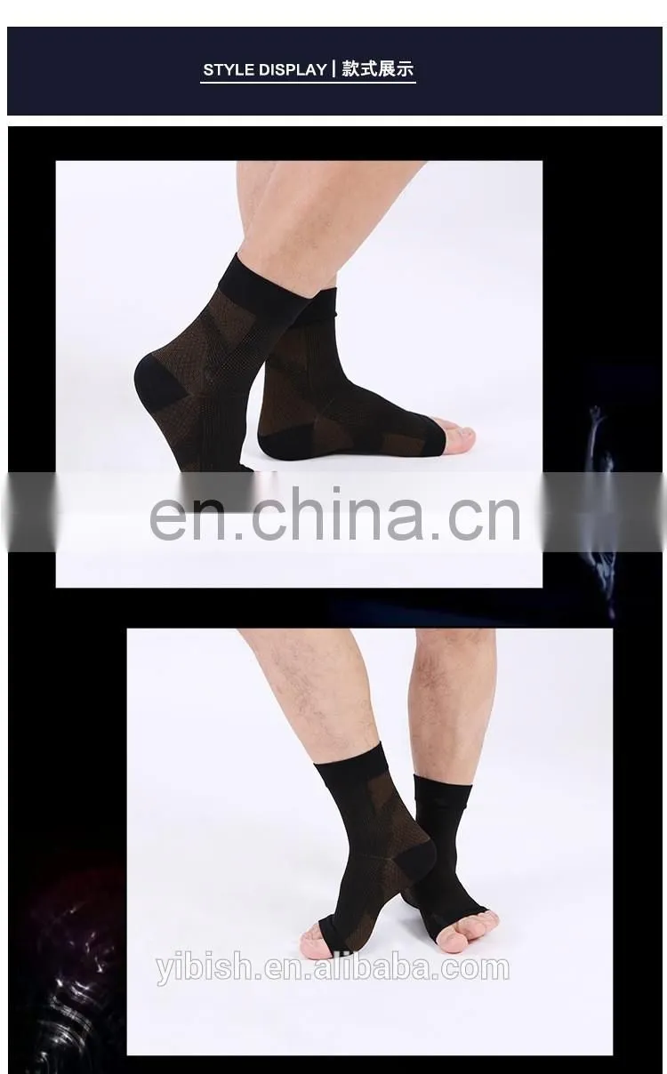 Copper Compression Recovery Foot Sleeves Plantar Fasciitis Support Socks#YLW-03