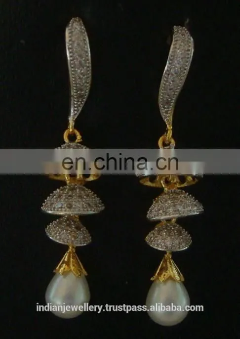 Cz earrings jewelry manufacturer, Cz chandelier jewellery exporter