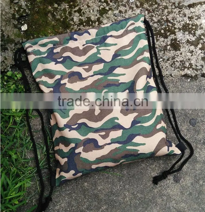 cheap high quality heavy duty canvas digital army military sack drawstring backpack