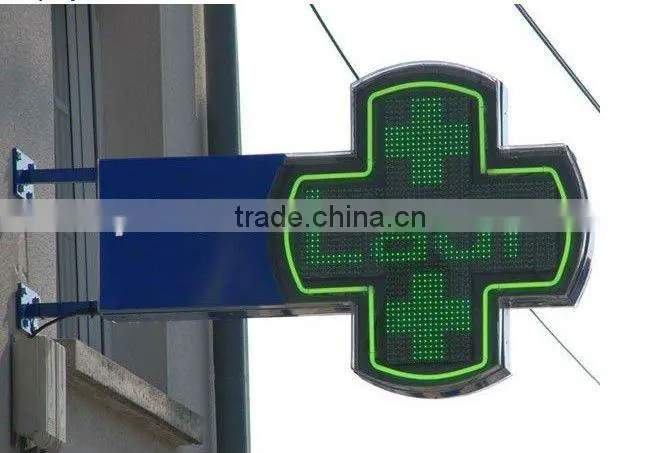 outdoor pure green LED P16 pharmacie croix