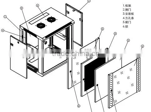 Spcc cold-rolled steel metal box/rack for 9U equipment/server rack indoor enclosure WCB09-645