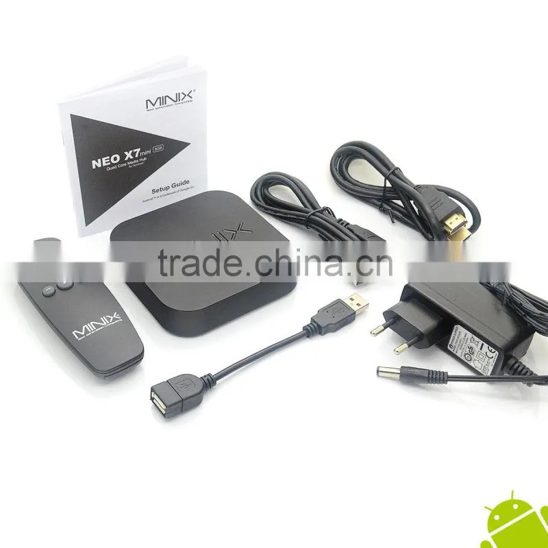 Minix Neo X7 Mini Android TV Box with RK3188 Quad Core 2GB RAM 8GB ROM Flash Bluetooth RJ45 WIFI Neo X7 Mini TV BOX