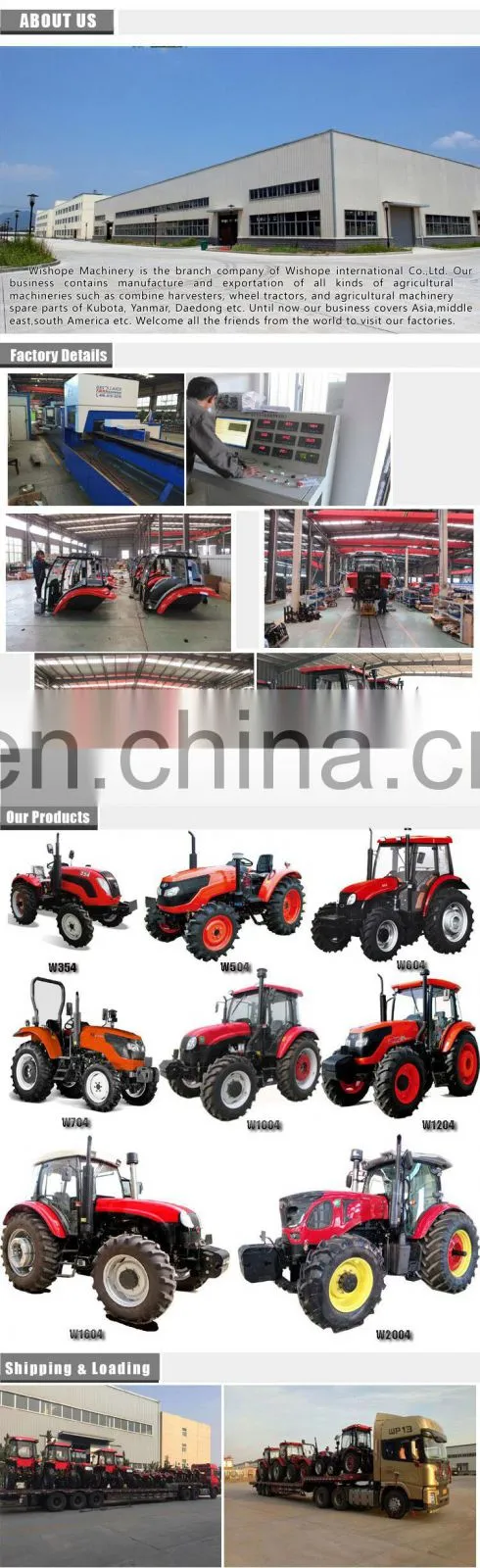 100 HP Popular agricultural wheel type tractor for farm in Africa