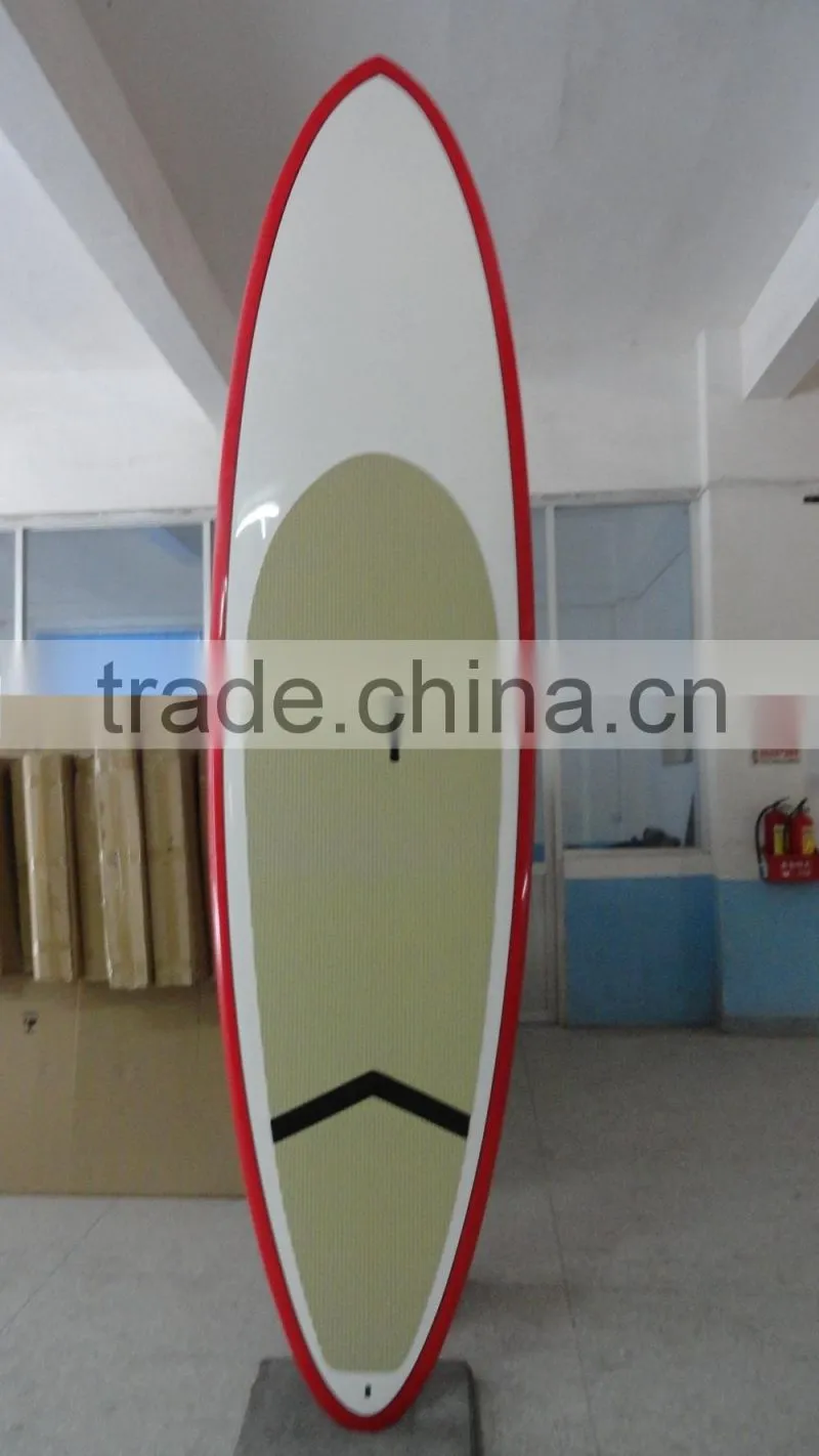 deck white bottom and rail red surfboard wholesale SUP board