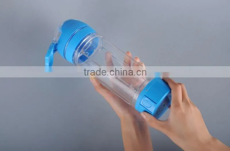 2 in 1 plastic water bottle with mobile holder 2 in 1 gym bottle