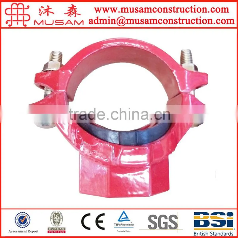 Fm ul approved ductile cast iron pipe coupling grooved/mechanical joint outlet and grooved fittings/grooved fittings mech