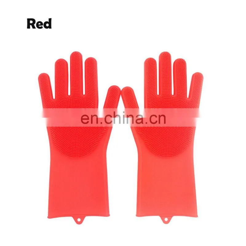 Dishwashing GloveR Magic Silicone Scrubber Rubber Cleaning GloveRs For Kitchen Pet