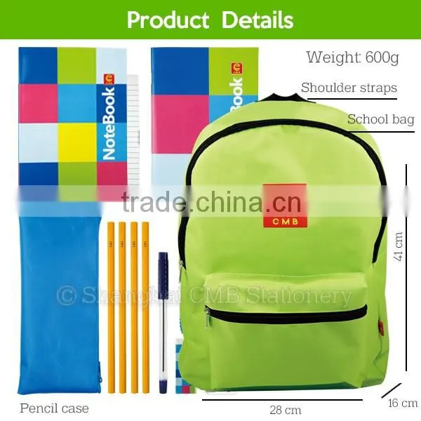Custom children stationery set wholesale school bags supply for primary