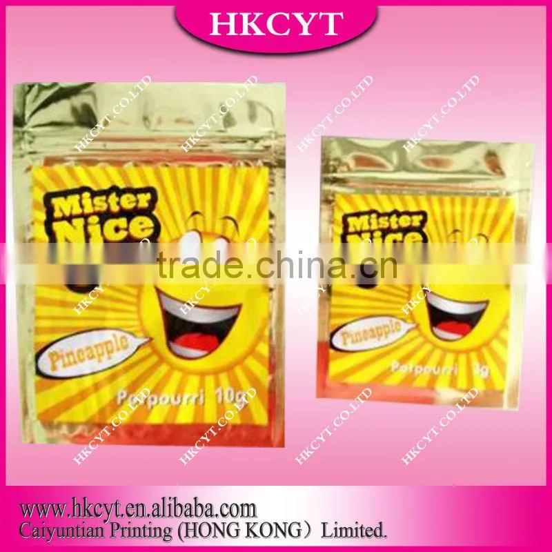 What's up series herbal incense packaging bag /Small zipper plastic bag with high barrier