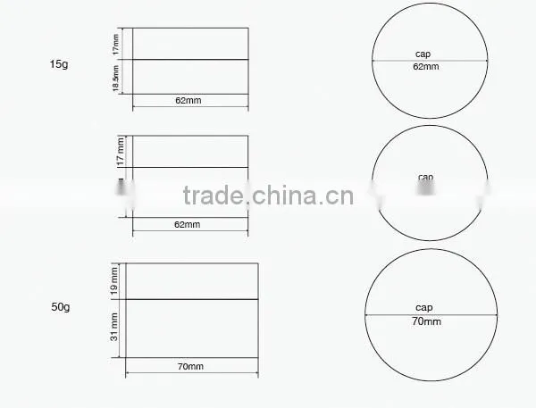 2015 Popular Acrylic Plastic Cream Jar with Screw Top Lid 15g 30g 50g 80g 100g 200g