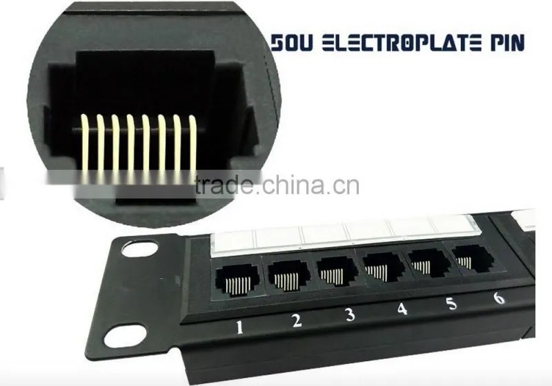 19" Fiber Optic Patch Panel Shielded 24 Port Cate6A Patch Panel