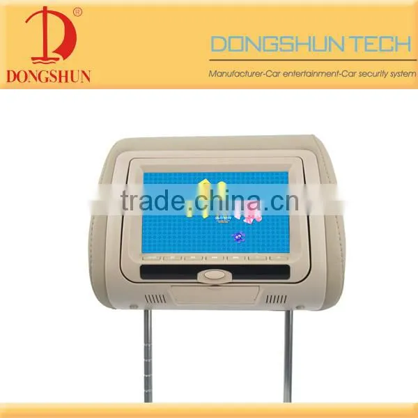 Cheap price 7" tft lcd car headrest with pillow USB SD