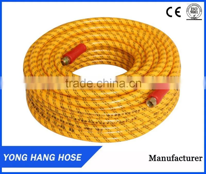 8.5mm color thread yellow Braided PVC High Quality High Pressure Korea Spray Hose