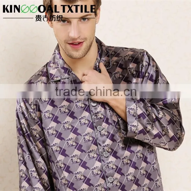New Style printed Men's Long Classic 100% Silk Chemises in 22mm