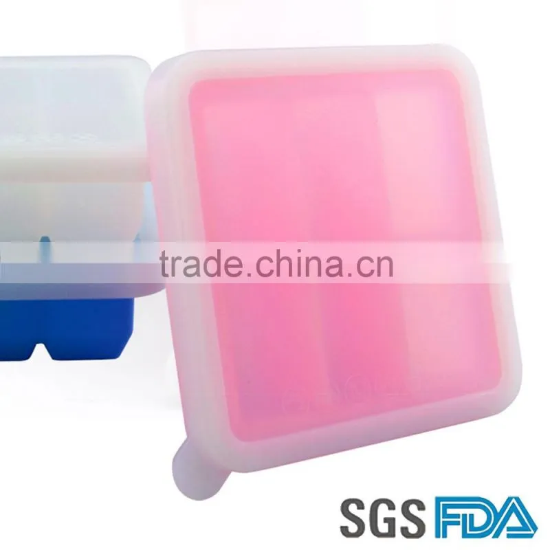 2016 HOT freezer silicone ice cube tray with lid