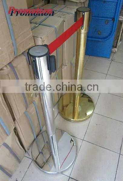 Base for Retractable Queue Barrier in Titanuim Golden Color with concrete and Iron Cast optional