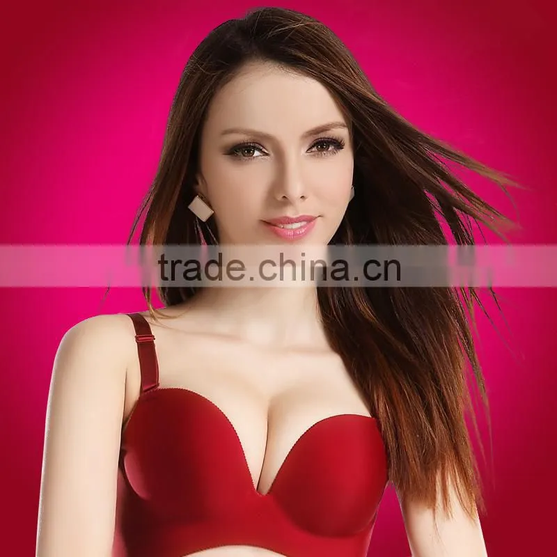 2015 new hot European Style Free Sample Push Up Bra solid seamless sexy bra