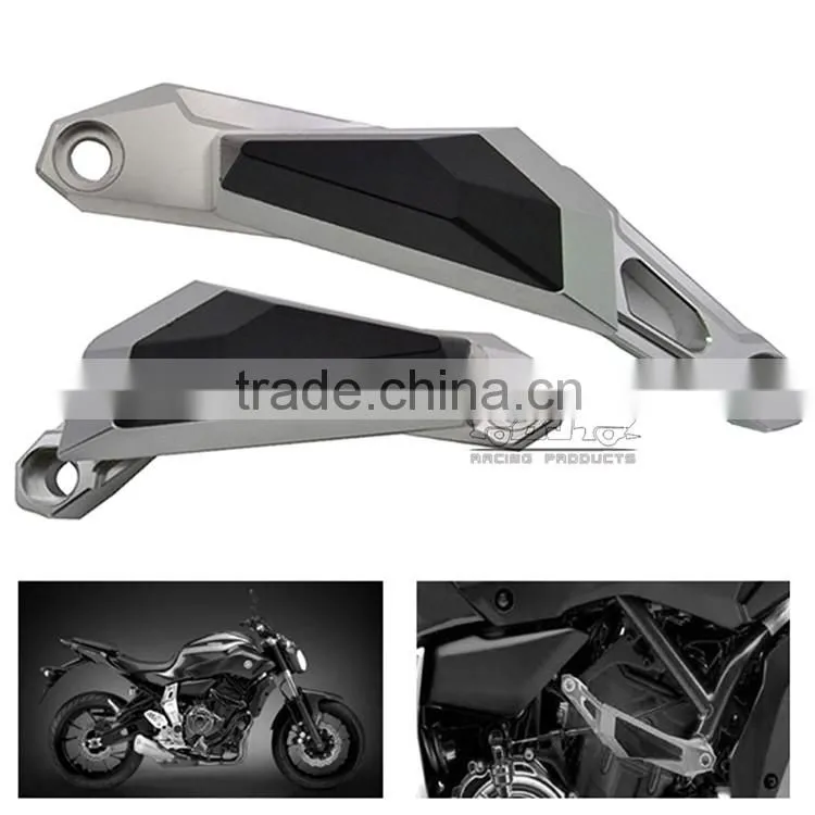 BJ-FS-MT07 CNC 6061 Aluminum Sliver Sliders crash protector Left and right Motorcross Frame Slider for Yamaha MT07 13-15