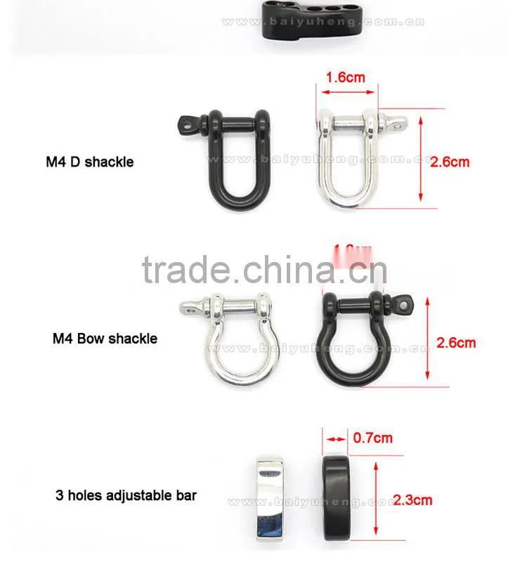 wholesale shackle bracelet paracord survival bracelets