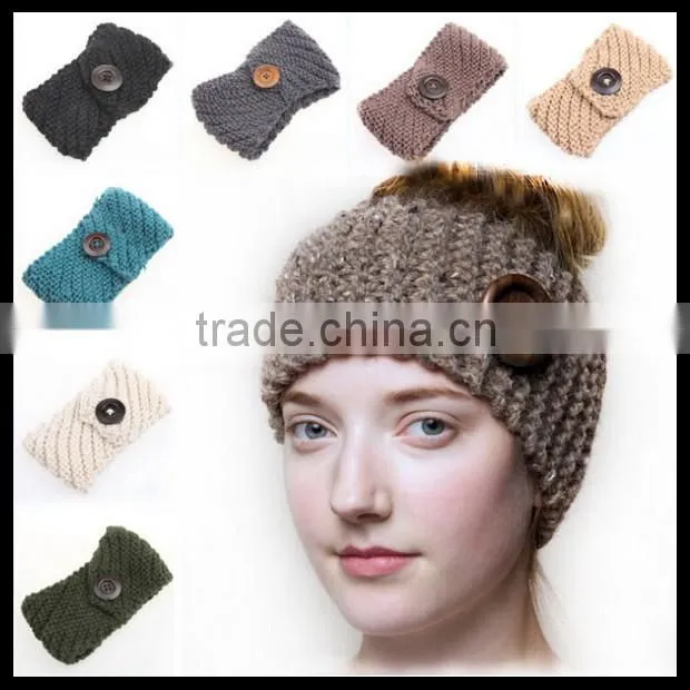 Colorful crochet Cable Knitted Headband, Jeweled Ear Warmer, Embellished Flower, Fashion Accessory