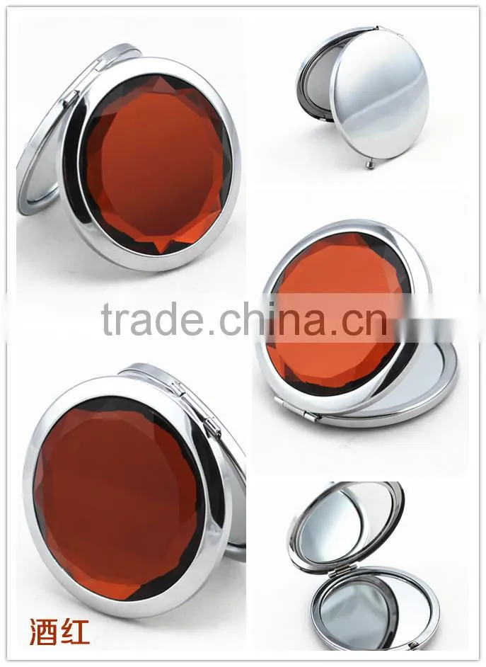 Small round metal mirror made in china mirror factory you can add your own logo