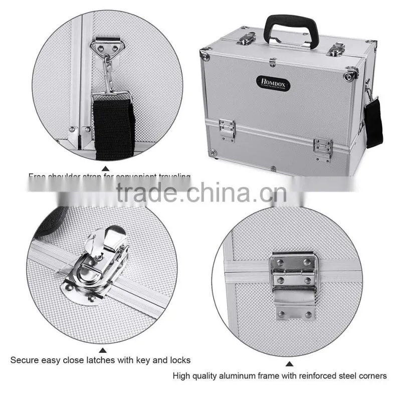 Homdox Home Cosmetic Organizer Case Jewelry Box Lockable Makeup Box OS004506