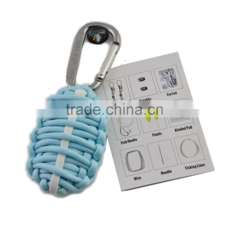 military micro survival grenade paracord fishing gear