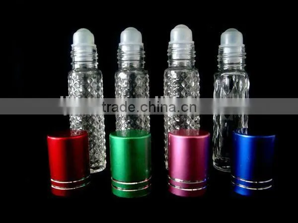 Roll on perfume bottle cap/aluminum cap with roll on balls