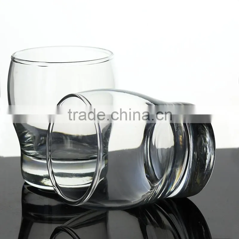 Impressions drinking water beverage shot glass set clear handblown manufacturing