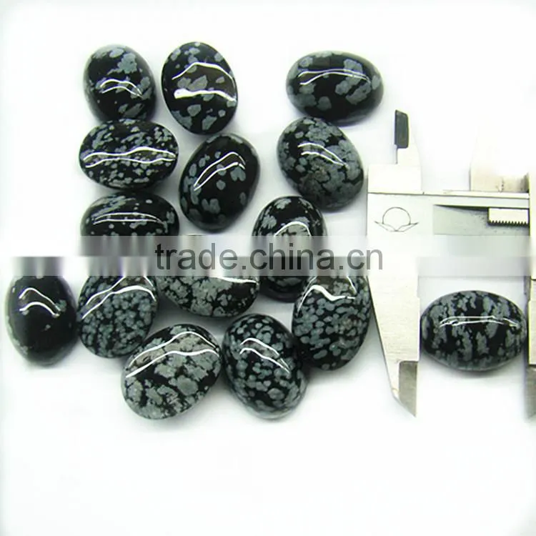 oval flat back cabochon snowflak stone