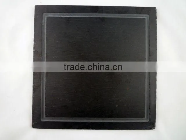grooved slate square charger plates