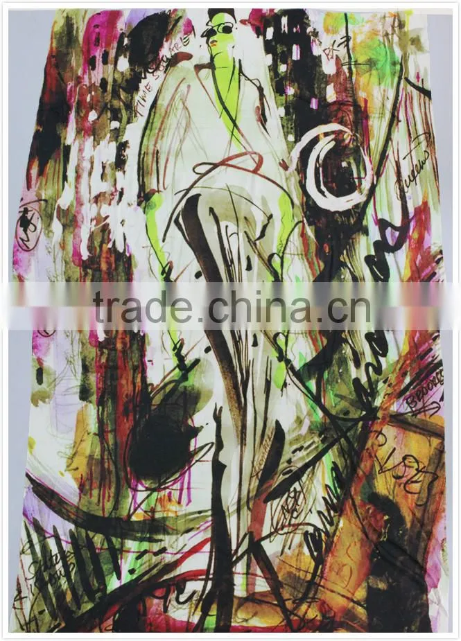 fashion multicolor 100% wool pashmina scarf
