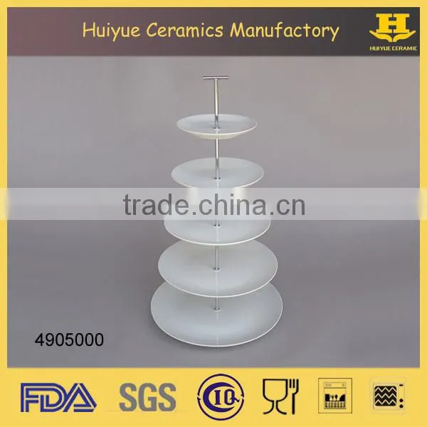ceramic cake stand, cake plate, 5 tiers white wedding cup cakes stand ceramic