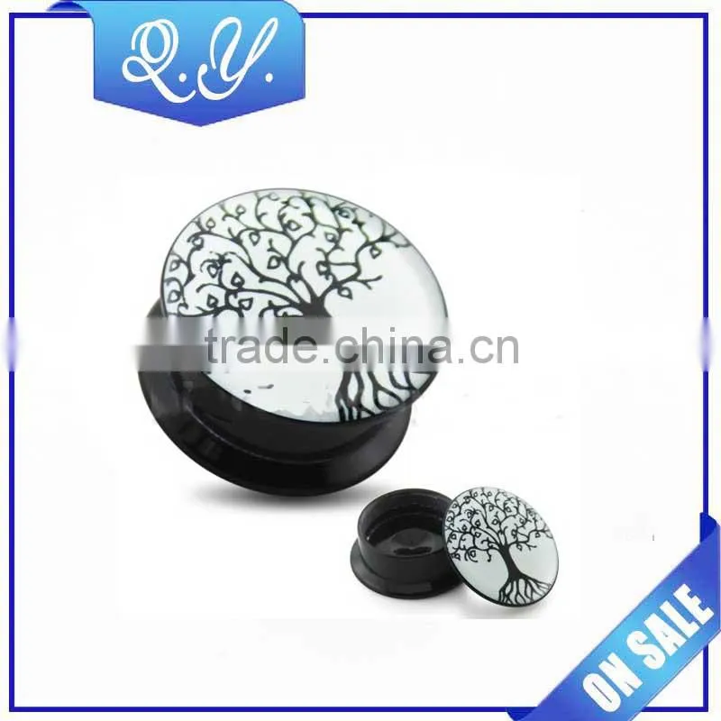 Custom Printing Tunnel Jewelry Plastic Screw Plug Ear Gauges Plug