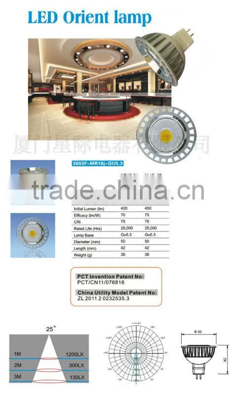 led mr16 7W 400lm 12v LED Spotlight CE ROHS
