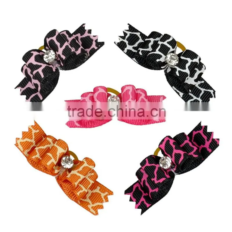 Zebra Pattern bows for dogs hair dog grooming bows