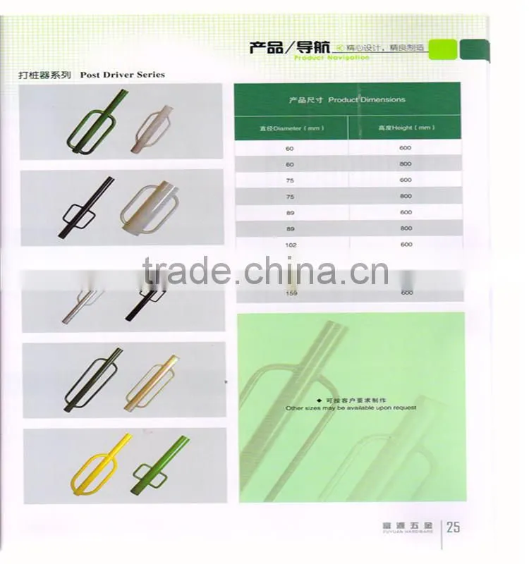 used install Handles metal post drivers