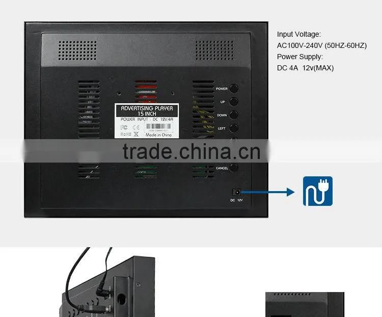 FlintStone 15 inch LCD kiosk touch ad screen, digital kiosk advertising player, digital kiosk advertising player
