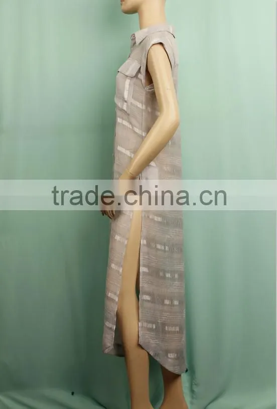 2016 Cutaway stiff collar dress shirt pattern open shirts design ladies