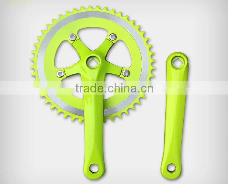 Steel and Alloy 42/52T bicycle chainwheel and cranks
