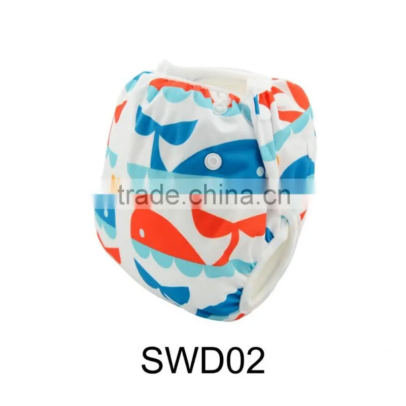 2016 Alva Newest Fashionable Position Prinrted Swimming Diapers Reusable Cloth Baby Swim Diapers