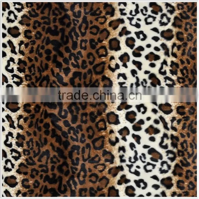 100% Polyester Fabric Animal Print Velboa Plush Fabric