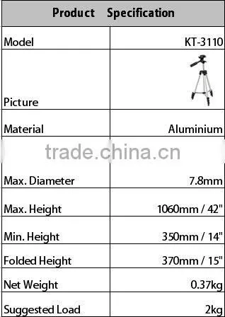 Professional Lightweight Mini Alunimium Flexible Tripod