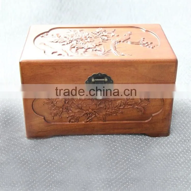 Antique storage jewelry case carved wooded storage jewelry box