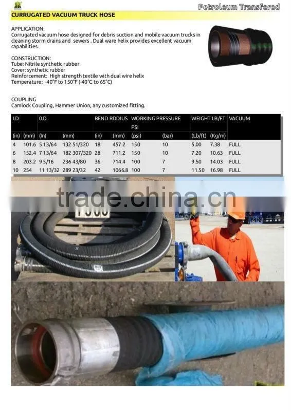 Oil suction rubber hose