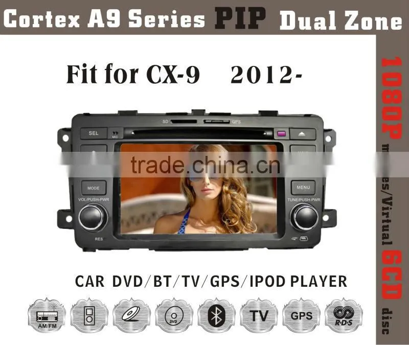 7inch HD 1080P BT TV GPS IPOD Fit for MAZDA CX-9 2012 touch screen car dvd player gps
