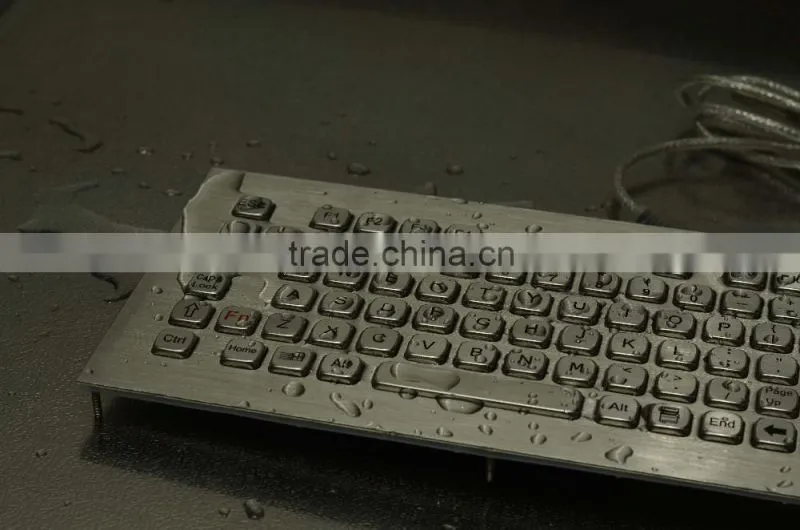 Compact Format IP65 Metal Keyboard with Trackball and function keys
