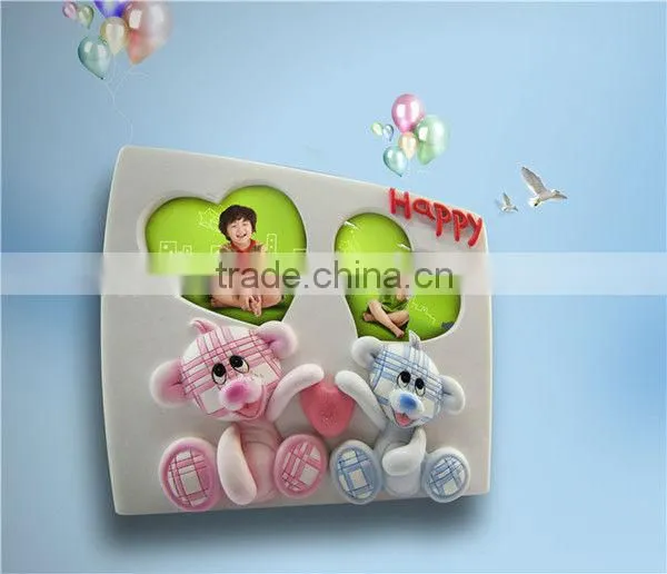 Resin double love heart shaped photo frames